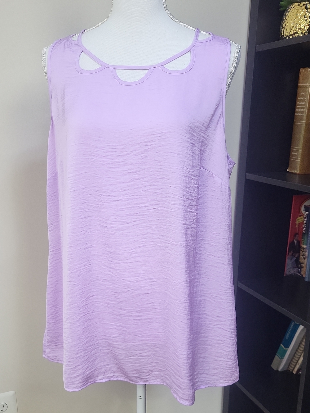 CABI 5909 Lavendar Cutout Sleeveless Top